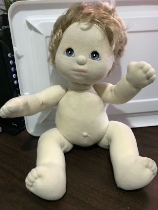 Vintage 1985 Mattel My Child Plush Doll Blonde Hair Blue Eyes