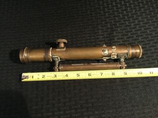 Ww 1 Brass Telescope Gunsight/sniper Scope W/spirit Level Vintage