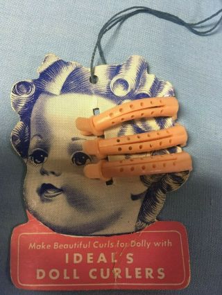 Vintage Ideal Doll Curlers Store Display Advertising Sweet Baby Face