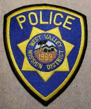 Ca West Valley Community College District California Police Patch