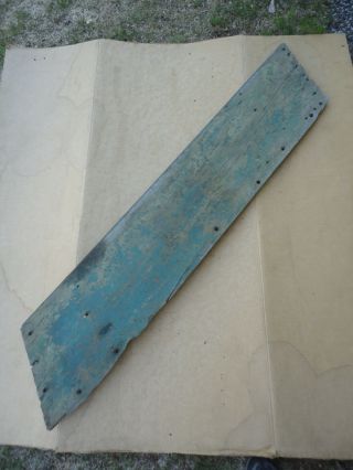 Antique Wide Board W/ Old Green Over Green Paint 12 " X 65 " To Repurpose 