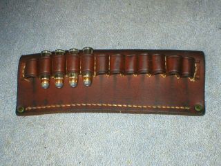 Vintage Hunter Model 538.  38.  357 Round Ammo Revolver Shell Pouch Antique Brown