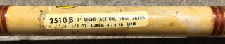 Vintage 7’ Garcia Conolon Fishing Rod,  4 star,  No.  2510B.  Light action. 2