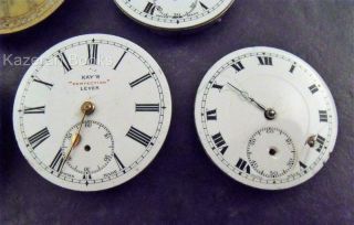 5x Antique Part Fob Pocket Watch Movements Spares Repair Steampunk Helvetia &c 4