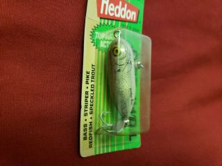 Vintage Heddon Tiny Torpedo Fishing Lure 1990 Silver/Yellow Eyes USA 2