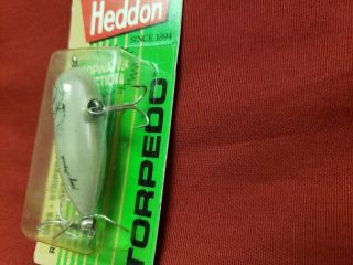 Vintage Heddon Tiny Torpedo Fishing Lure 1990 Silver/Yellow Eyes USA 3