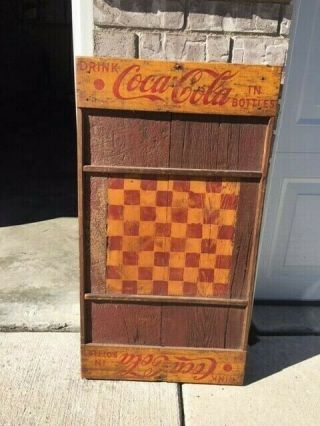 Primitive Checker Game Board From 150 Year Old Virginia Barn Wood Signed 17 " X32 "