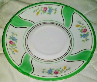 Vintage Bavaria Germany Us Zone Porcelain Tea Cup Saucer Green Floral