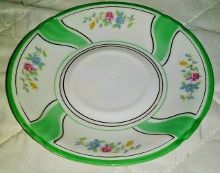 Vintage Bavaria Germany US Zone Porcelain Tea Cup Saucer Green Floral 3