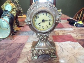 Antique Bronze Art Deco Mantle Clock