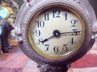 Antique Bronze Art Deco Mantle Clock 4