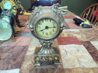 Antique Bronze Art Deco Mantle Clock 5