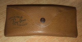 Vintage Leather Pebble Grain Ray - Ban Sunglasses Case Bausch&lomb Usa - Felt - Lined