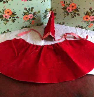 Ginny Vogue Red Riding Hood Hat & Cape In Very Good Vintage
