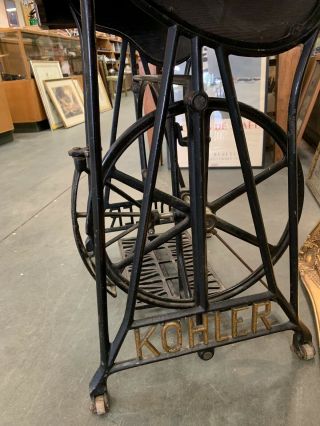 Antique Iron Kohler Treadle Sewing Table - Awesome See