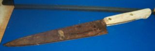 Vintage Antique Old Hickory Carbon Steel Butcher Knife 15.  25 " 3/4 Tang