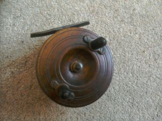 Vintage Wood And Brass Fly Fishing Reel