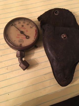 Antique U S Gauge Co.  Ny Tire Pressure Gauge For Balloon Tires & Pouch