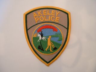 Akeley Police Obsolete Cloth Shoulder Patch Minnesota Usa
