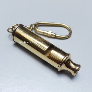 Brass Nautical Police Whistle Pendent Key Ring Key Chain Christmas Gift