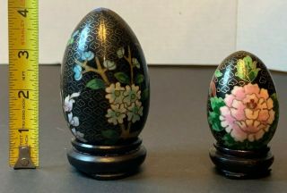 Vintage Antique Cloisonne Eggs 2 Sizes 4 " & 3 "