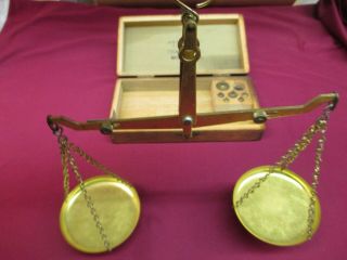 Antique Apothecay - Gold - Jewelry Balance Scale By The Triumph Scale Co.