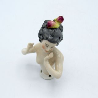 Antique Arms Away Sewing Half Doll Porcelain Nude Pin Cushion,  NR 3