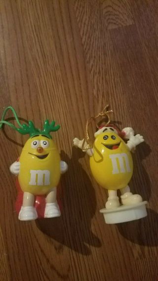 Antique M And M Ornaments.  Yellow Santa Rudolf M&m Character - Christmas