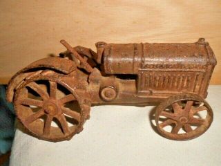 Antique Mccormick Deering Cast Iron Toy Tractor Vintage Heavy Farm Toy