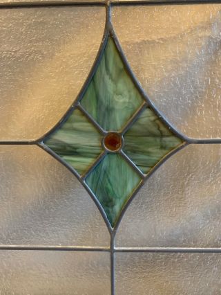 OLD ENGLISH STAINED GLASS WINDOWS 24 “ X 32” With Frame And Window Pane 8