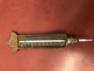 Old Vintage Cast Iron Thermometer Steam Pipe Muncie Indiana