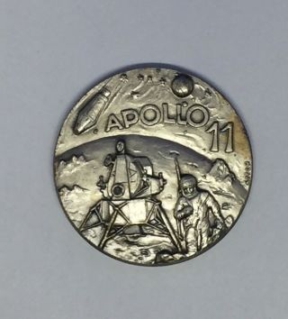 Vintage Nasa Apollo 11 Lem Moon Landing Medallion Medal Coin Marked Affer Italy