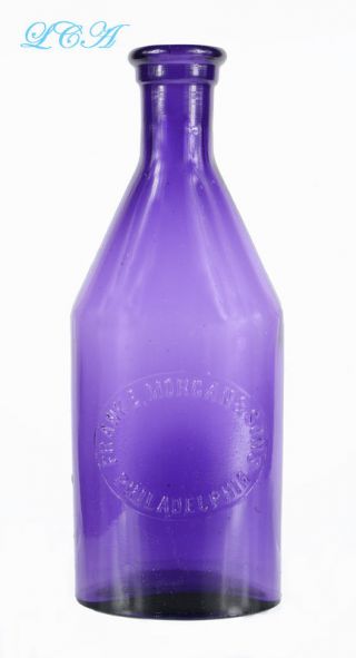 Larger Purple Apothecary Bottle Frank Morgan Philadelphia Embossed Bim