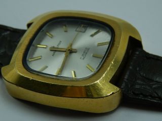 Vintage Swiss Made 17 jewel Hamilton Date watch Incabloc Gold Tone Chunky 3