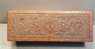 Antique Wheeler & Wilson Sewing Machines Oak Wood Tool Box Dove Tailed,