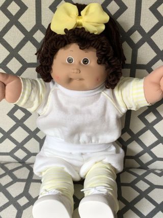 Cabbage Patch Kids Baby Doll Tooth Brown Eyes Pony Coleco Vintage 1986 Girl Ok