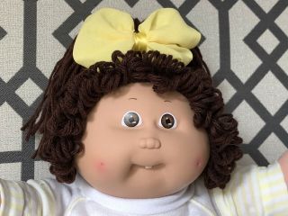 Cabbage Patch Kids Baby Doll TOOTH BROWN EYES PONY Coleco Vintage 1986 GIRL OK 2