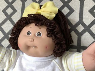 Cabbage Patch Kids Baby Doll TOOTH BROWN EYES PONY Coleco Vintage 1986 GIRL OK 3