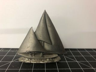 Vintage Miniature Sail Boat Figurine Metal Pewter?