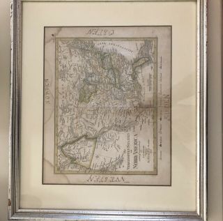 Antique 1840 Hand Drawn Map.  Nord America.  Draft By C.  F.  Weiland.