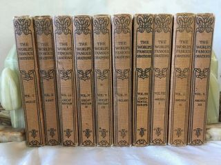 Antique Books The World’s Famous Orations Complete 10 Vol Set I - X,  1906,  1st Ed