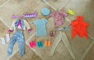 Hasbro Jem And The Holograms Vintage Doll Clothes Shoes Keytar Guitar Belt Dress