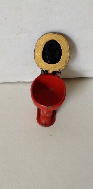 Sample Red Toilet - Minature Red Toilet - Vintage Metal Toilet 3