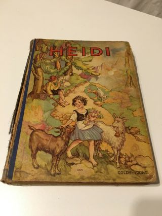 Antique Vintage Large Book Heidi 1934 Johanna Spyri