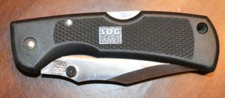 Sog Specialty Knives Seki Japan Black Magnadot Lockback Knife