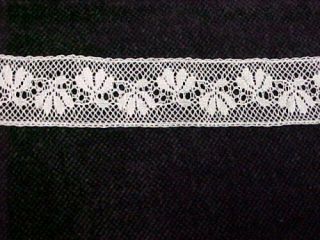 Vintage Antique Net Lace Cotton Trim Insert Ecru Flowers Foliage 1920s Sew Craft