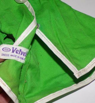 Vintage Ideal Crissy Velvet Doll Kelly Green Coat Dress 8094 - 5,  Scarf Clip VHTF 3
