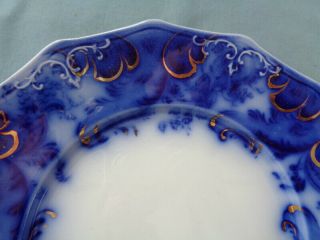 Antique W H Grindley Argyle Flow Blue Plate - 8 3/4 