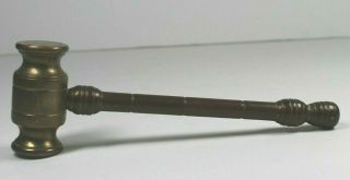 Vintage Brass Mallet Gavel Hammer Heavy Judge Court Room Auctioneer 6 " Ornate