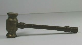 Vintage Brass Mallet Gavel Hammer HEAVY Judge Court Room Auctioneer 6 